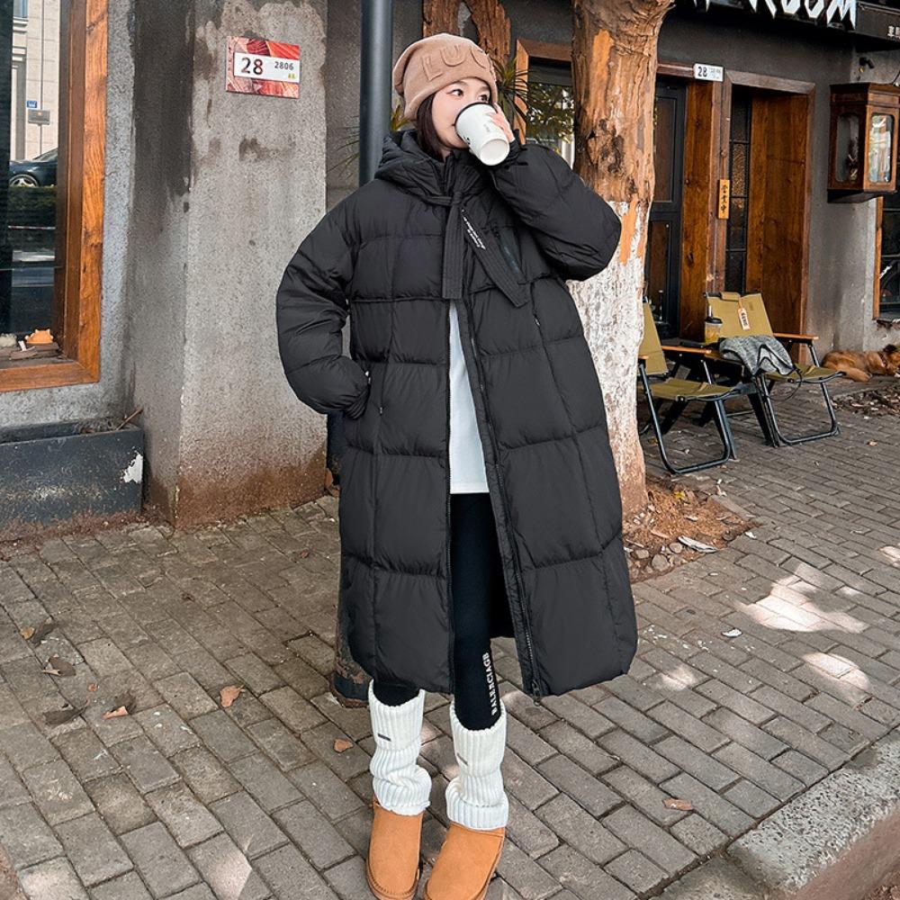 Winter new loose down cotton clothes women's long knee cotton-padded coat