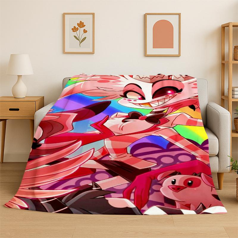 

3D Cartoon H-Hazbin Hotel Charlie Flannel Blanket Soft Warm Throw Blanket for Bedroom Living Room Bed Travel Camping Picnic 75x90cm
