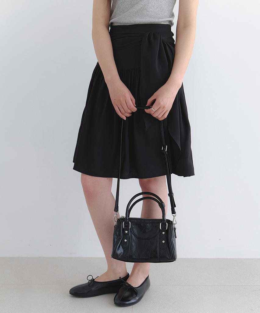 Laminez Glossy Buckle Mini Bag - Black