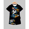 Boys' Set of Fashionable 3D Printed Casual Pullover, Short Sleeved Shorts, T Sports Shirt, Boys' Outdoor T-shirt Shorts Set