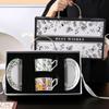 Elegant Ceramic Cup and Saucer Gift Set (2 Cups, 2 Saucers)