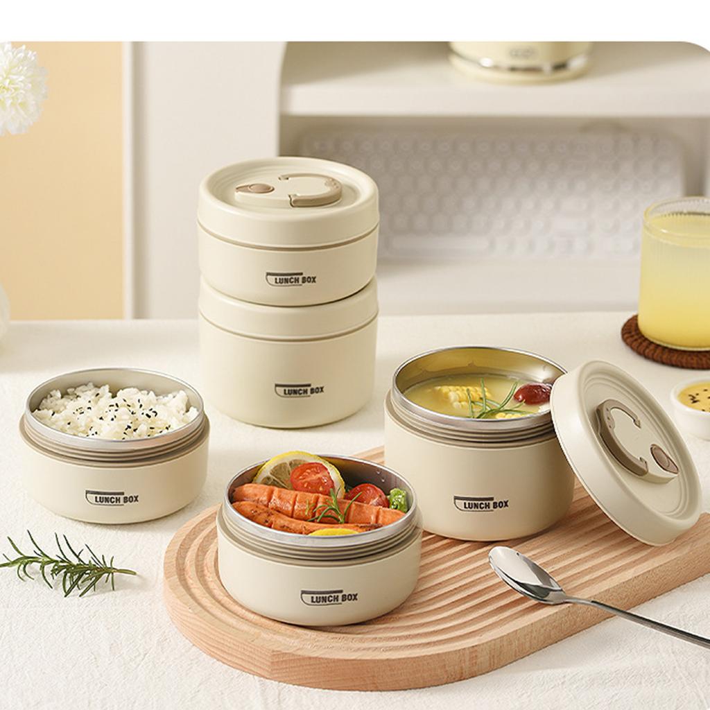 Stackable Bento Lunch Box Set Adult Bento Box for Hot Meals Stainless Steel Insulated Lunch Box Set with Bag