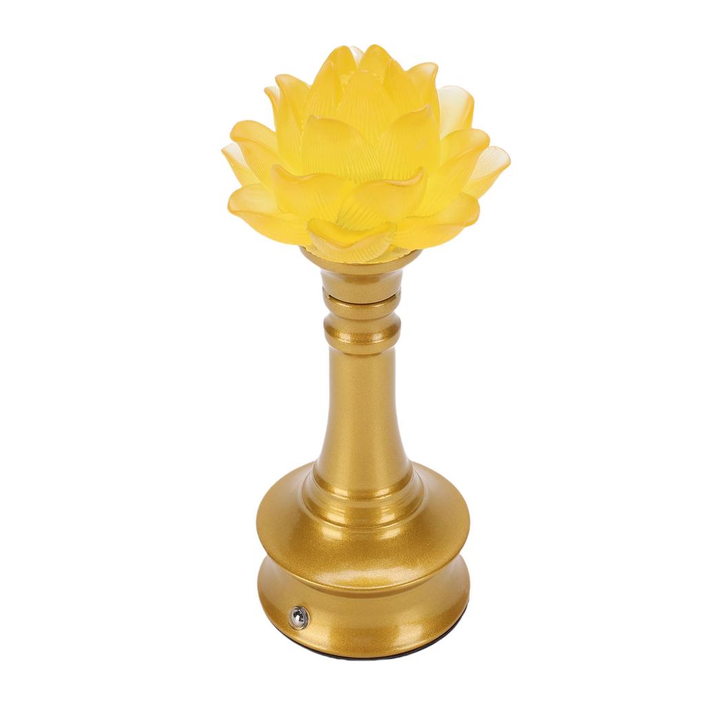 LED Flower Lamp Resin Metal USB Rechargble Buddhistic Lamp Flower Night Light for Display Decoration Faith Supplies