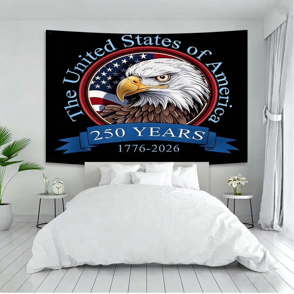 1pc American 250th Anniversary Celebration Eagle Elements Tapestry Suitable For Bedroom Outdoor Party Wall Hanging Decor 1776