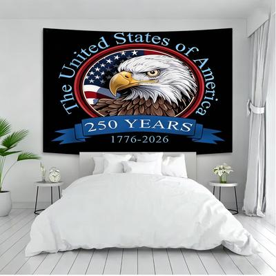 1pc American 250th Anniversary Celebration Eagle Elements Tapestry Suitable For Bedroom Outdoor Party Wall Hanging Decor 1776