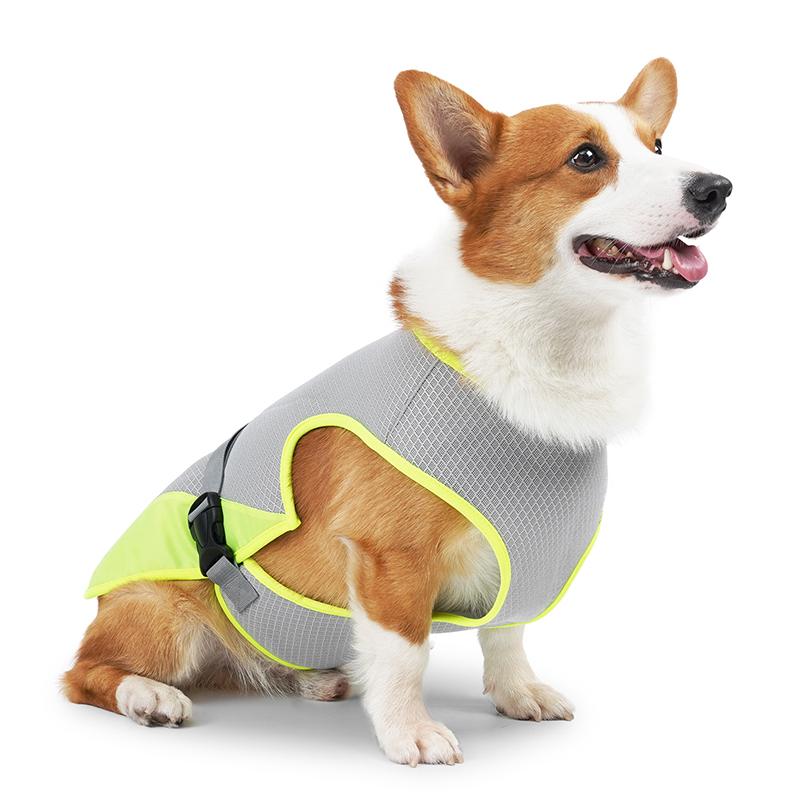Dog Cooling Vest Breathable Vest for Hot Summer Day Adjustable Lightweight Cooling Jacket with Reflective Strip Mesh Antiuv Vest