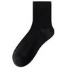 Men's Breathable Black Cotton Mid-Calf Socks - Sweat-Absorbent, Odor-Resistant, Mesh Design for Spring/Summer.