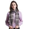 [Eurkea] Muffler Scarf Women's Cashmere 100% Check Pattern KASHIMIA20-C (Gray) Free Size