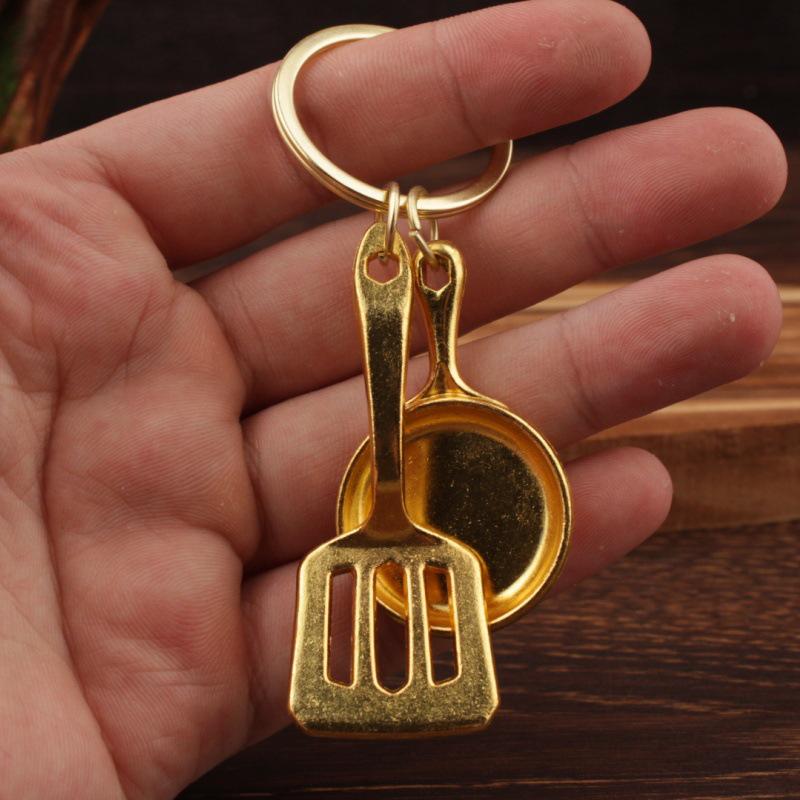 Vintage Gold Alloy Shovel Charm Keychain Pendant - Hot Seller