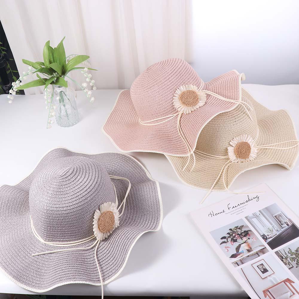 Wide Brim Bohemian Straw Hat Spring Summer Women's Sun Hat Trendy Folding Straw Hats  Vacation