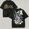 Alice Madness Prané tričko Milovník anime Harajuku Nový model Oversized Vintage Volné Klasické Unisex Y2k Krátký rukáv Klasické tričko