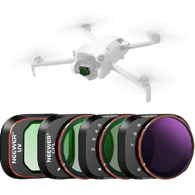 NEEWER ND & CPL Filter Set Compatible with DJI Mini 4 Pro, 4 Pack ND16 ND64 ND256 CPL Polarizer and Neutral Density Filters Drone Lens Accessories,