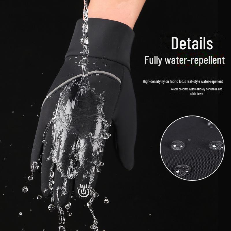 Unisex Waterproof Winter Cycling Gloves - Windproof, Velvet-Lined, Non-Slip, Touchscreen Compatible for Riding, Driving, and Sports.