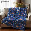 Cat Party Cartoon Anime Print Flannel Blanket Soft Warm Throw for Kids Bedroom Sofa Bed Christmas Office Car