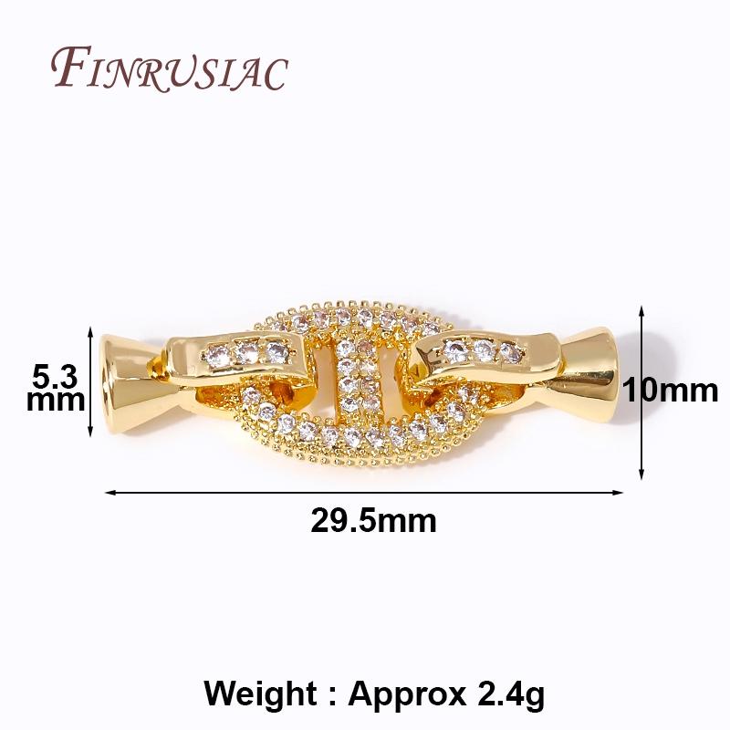 18K Gold Plated Inlay Zircon Fastener Clasp Connectors Fashion Pig Snout Shape Bracelet Clasps DIY Jewelry Making Supplies