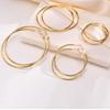 Classic Stainless Steel Big Circle Hoop Huggie Earrings for Women, 25mm/30mm/40mm/50mm/60mm/70mm
