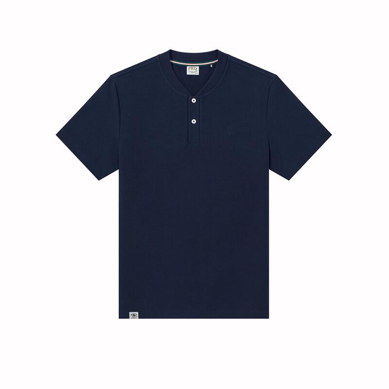 HAZZYS Men's PHIZ Series Solid Color Henley Neck Short Sleeve T-Shirt