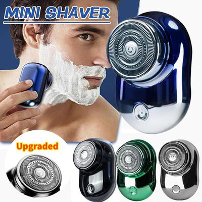 Verbesserter Elektrorasierer mit Klingenkopf für Männer, Taschenrasierer, tragbare Rasiermaschine, IPX7, wasserdicht, wiederaufladbar über USB, Bartschneider