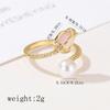 Tulip pearl ring, women's fashion flower bud niche design, index finger rings