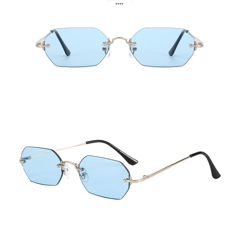Uv400 Sunglasses Fashionable Rimless Sunglasses Punk Sun Glasses Sturdy Polygon Sunglasses For Daily Wear Outdoor Activities