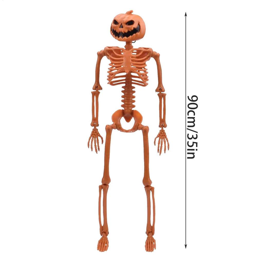 Skeleton Halloween Decoration Halloween Full Body Skeleton Sculpture 2.95Ft Posable Joints Realistic Human Bones For Indoor