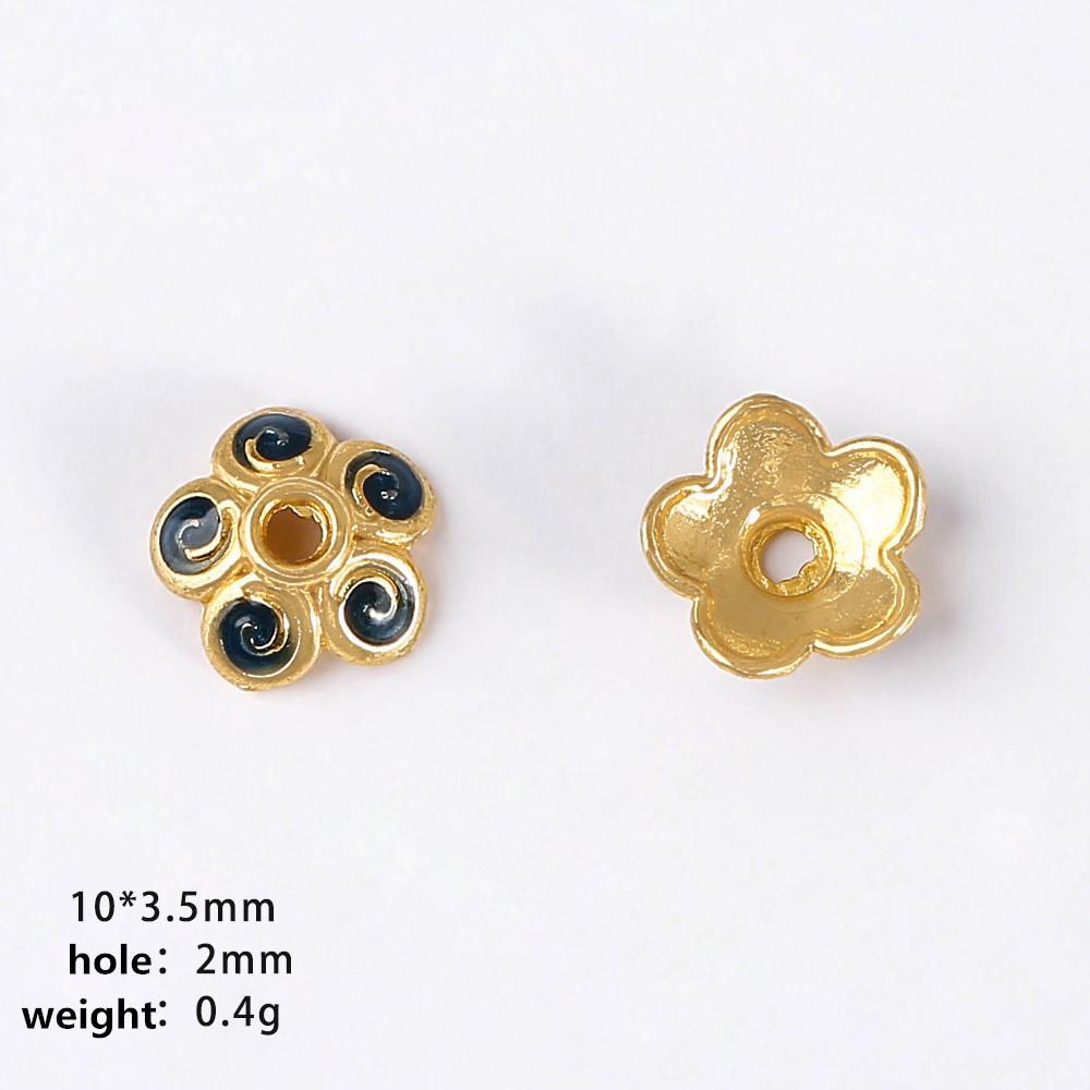 20 Stück/Los Emaille Blumenperlenkappen Für Schmuckherstellung Zubehör Ethnische Vintage Accessoires DIY Armbänder Fußkettchen Bohemian Materialien