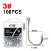 FTK Tube-Set Iseama Hooks 100pcs Boxed Saltwater Fishing With Barbs Long Cast Trolling