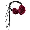 2 Stück/Set Super Fee Halskette Retro Rose Blume Schnürung Choker Halsketten Damen Blumiger Anhänger Schlüsselbein Kette