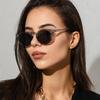 Fashion Rivet Gray Round Sunglasses Women  Brand Vintage 90S Decor Circle Frame Green Eyewear Shades Clear Men Sun Glasses