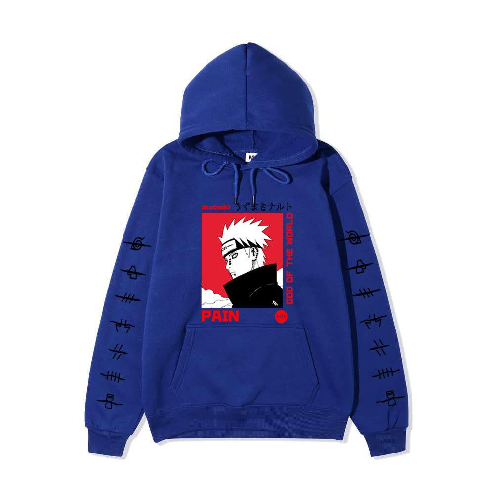 Harajuku Style GOD OF THE WORLD Akatsuki Anime Print Hoodie Men Women Loose Long Sleeve Hooded Pullover Casual Street Fashion Sweatshirt