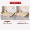Japanese Tatami Solid Wood Moisture-Proof Low Bed with Slat Base - No Headboard, Double Floor-Standing Simple Platform Design.