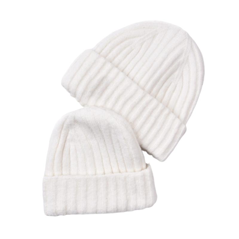 

Unisex Acrylic Knitted Hat For Cold Weather Soft Stretchy Comfortable Solid Color Stretchy Winter Hat белый