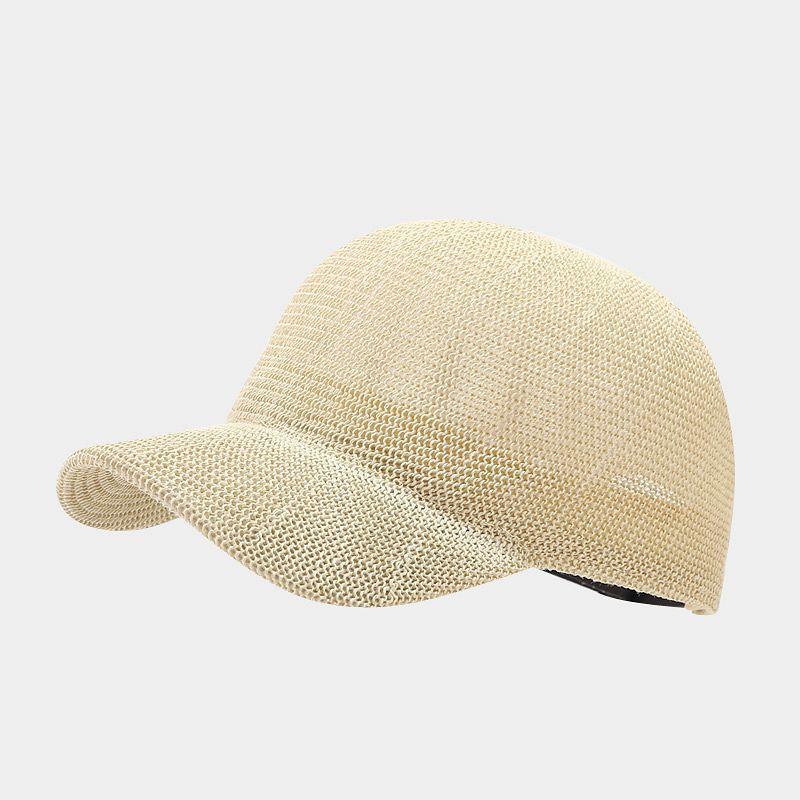 Summer Cotton Curved Brim Cap With Sun Protection And Ventilation For Casual Wear