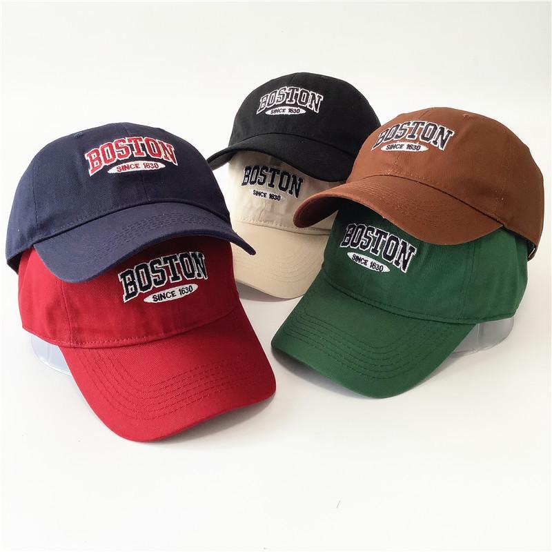 American Embroidered Baseball Cap for Women Retro Casual Face Showing Small Soft Top Couple Baseball Cap Men Versatile Sun Protection Cap