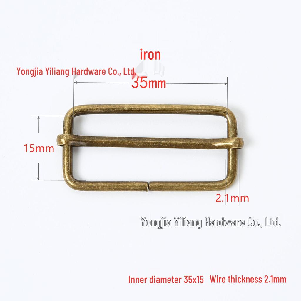 Stainless Steel Adjustable D-Ring Buckle - Copper Three-Speed Wire Pull Design
