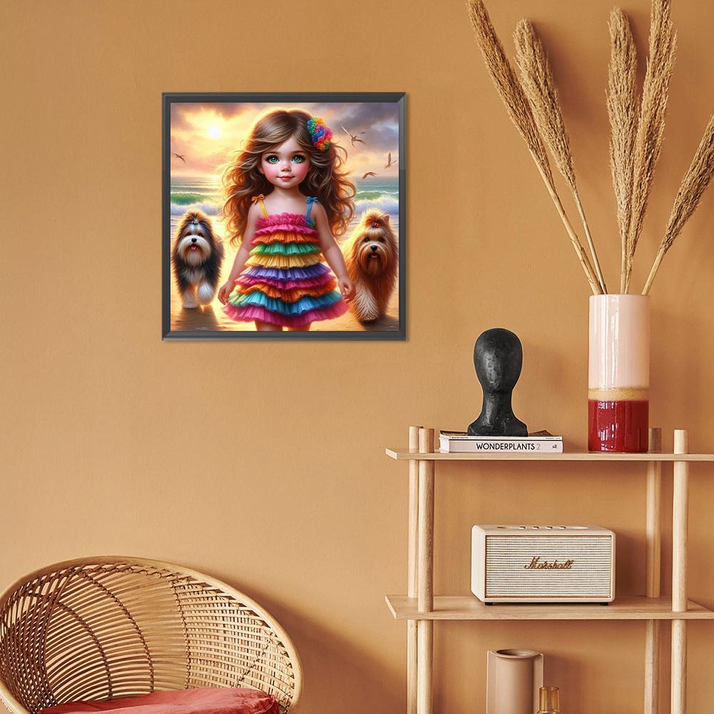 5D DIY celokruhová vrtačka s diamantem pro dívku na malování domácích dekorací 30x30cm