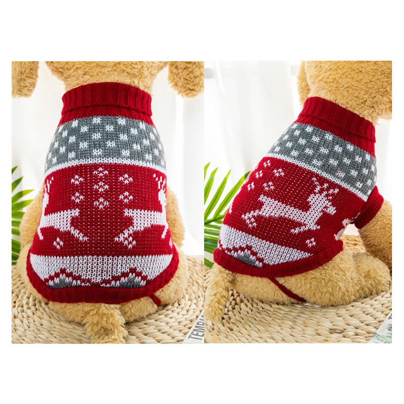 Pulover pentru câini de Crăciun, iarnă, haine calde pentru câini pentru câini de talie mică, pisici, haină tricotată pentru cățeluș, costum buldog francez chihuahua Yorkie