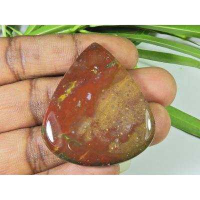 Affrican Red Natural Bloodstone Handmade Vintage Pear Gemstone 40X46X05 MM SK-922
