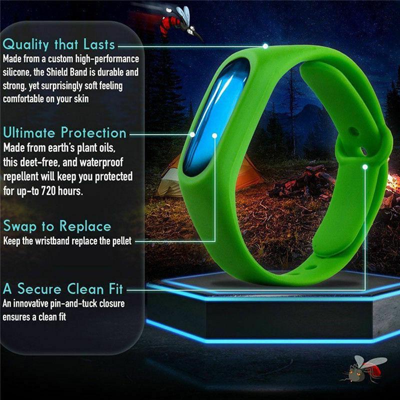 5Pcs Anti Mosquito Insect & Bug Repellent Bracelet Bands Silicone Wristband