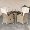 VidaXL Garden Dining Set with Cushions 5pcs Beige Poly Rattan, Outdoor Dining Set, Furniture of 3276800