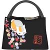 Natsume's Book of Friends Nyanko-sensei Insulated Lunch Bag with Clasp Closure, Black, Bento Box, Insulated, Cooler Bag with Zipper, Compact, Lunch Ba