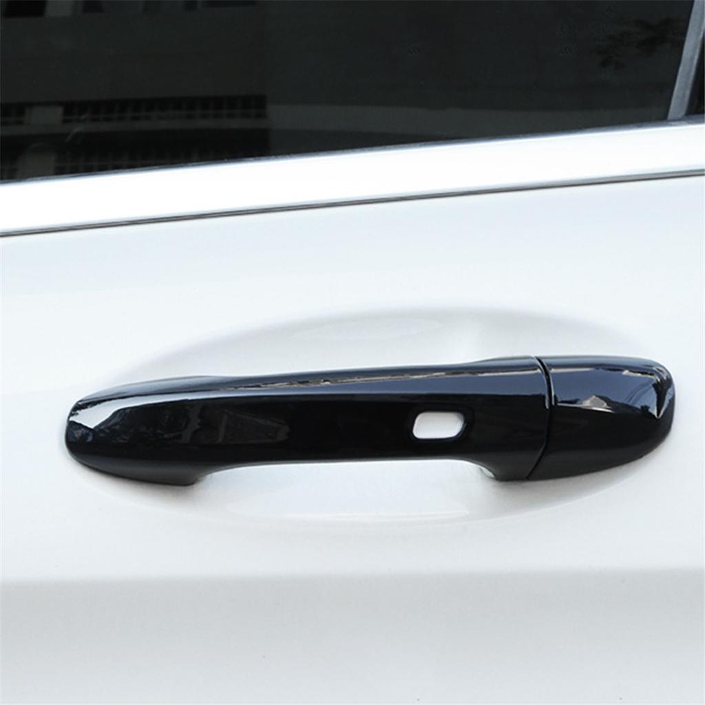 4Pcs Outer Door Handle Cover Trim Stickers for Mercedes Benz C E GLC GLB A B GLE GLS CLA GLA 15-24 4Doors with Holes A