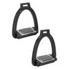 1 Pair Horse Stirrups Alloy Side Opening Safety Stirrup with Anti Slip Pads for Training Practice