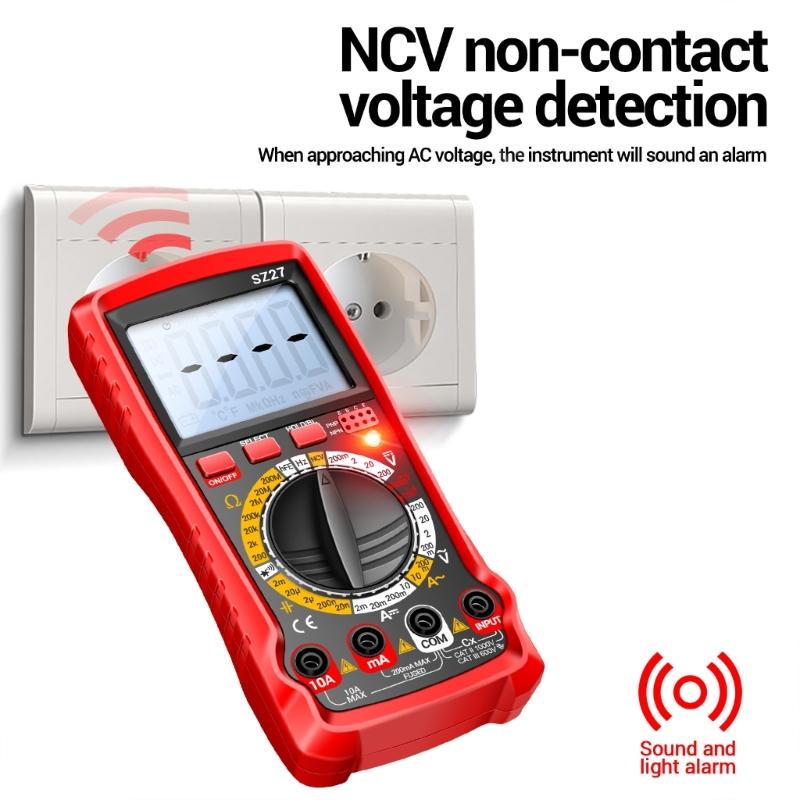 SZ27 Multitester 1999 Counts Multimeter Voltage Current Tester Ohm Diode Triode NCV Resistance Capacitance Tester