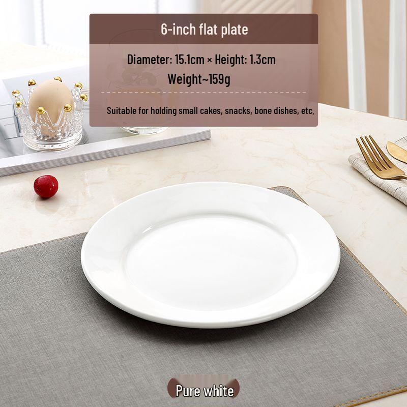 Pure White Ceramic Dinner Plates