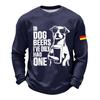 Men's Casual Loose Fit Crew Neck Sweatshirt with Graphic Print Long Sleeve Comfortable Pullover for Everyday Wear