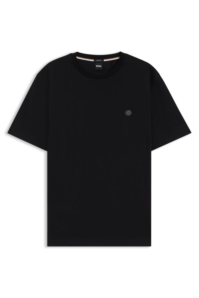 T-shirt BOSS Coupe Regular Coton avec Double B Noir Monogramme, Homme, XL,