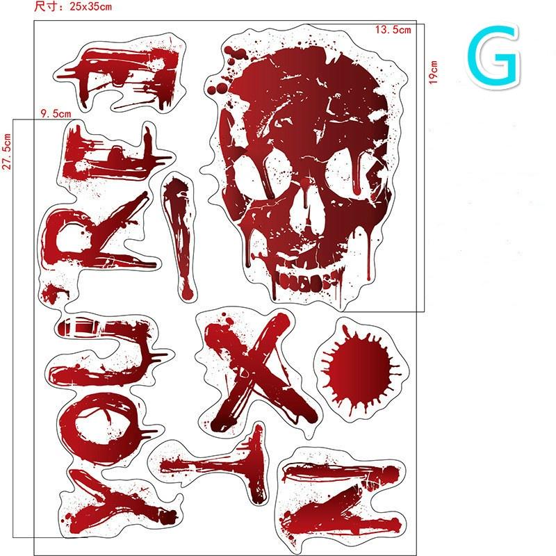 Halloween Decorations Blood Prints Wall Stickers Blood Footprints Ghost Axe Props Easter Stickers Window Stickers