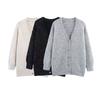 Kaslead New Women clothes Western Style Fashion Simple Sequins Sweater V-neck Cardigan Long sleeve