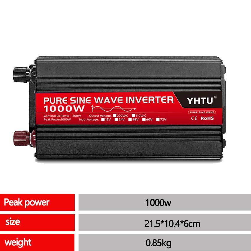 pure sine wave converter DC12V/24V to AC220V 60HZ solar inverter1000w 2000w 3000w 4000w electric vehicle household appliances travel inverter adapter 12V